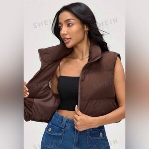 ✨NWOT✨ SHEIN EZwear Plus Size Women's Cropped Padded Vest, Size 0XL/12